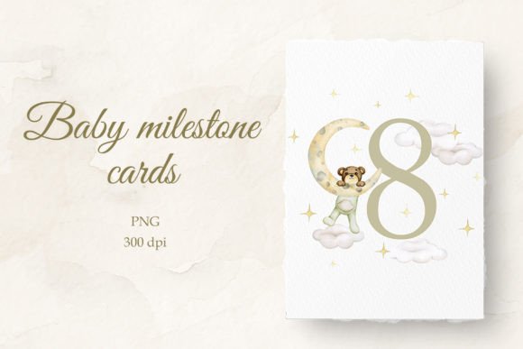 Capturing Precious Moments: The 8-Month Watercolor Milestone Card