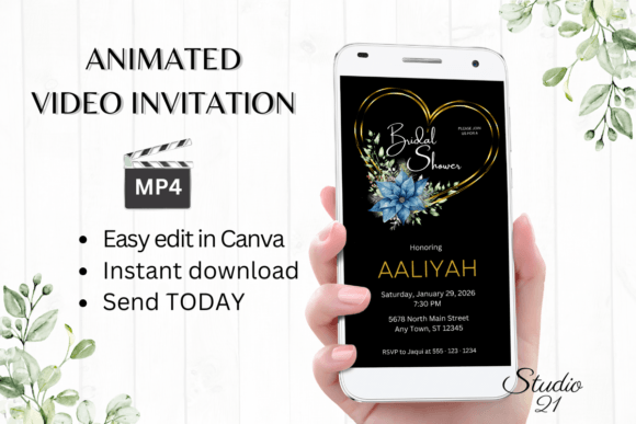 Christmas Bridal Shower Invite W4219: A Festive Digital Solution