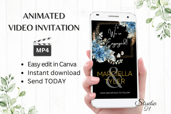 Christmas Engagement Announcement W1213B: A Festive Digital Video Template