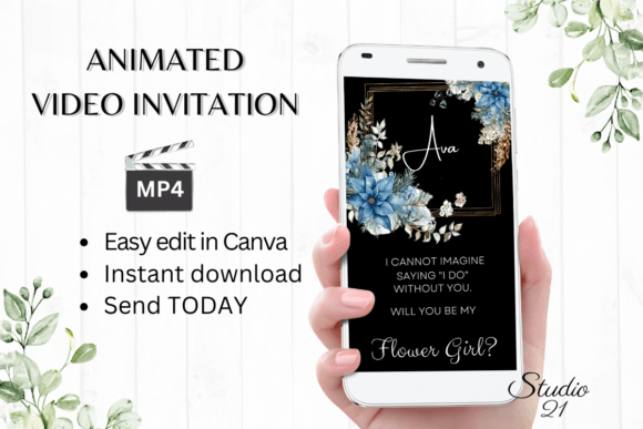 Christmas Flower Girl Proposal W3213FG: A Festive Digital Invitation