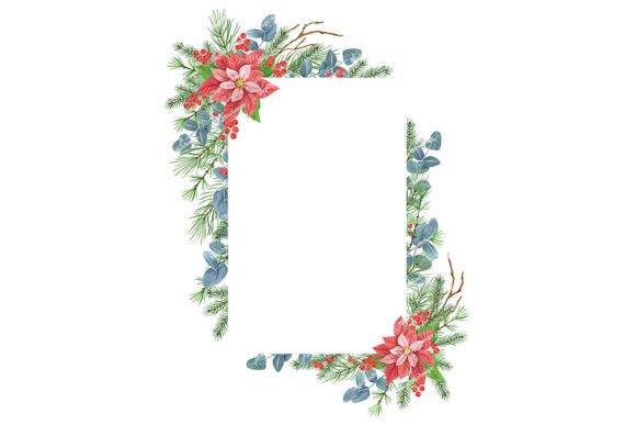 Christmas Frame Watercolor Clipart: Festive Art for Your Projects