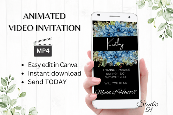 Christmas Maid of Honor Proposal W3217MH: A Festive Digital Invite