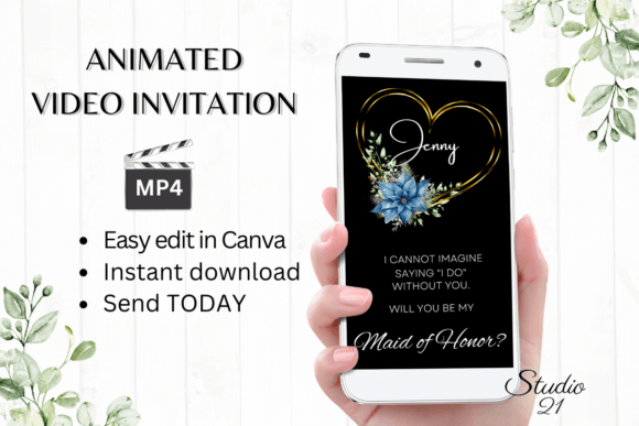 Christmas Maid of Honor Proposal W3219MH: A Festive Digital Invite