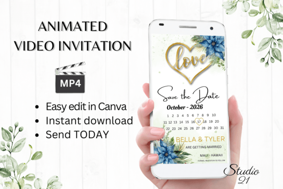 Christmas Save the Date W2210B: Modern Elegance for Your Holiday Invitations