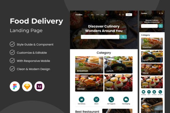 Foodies: A Fresh Take on Food Delivery Landing Pages