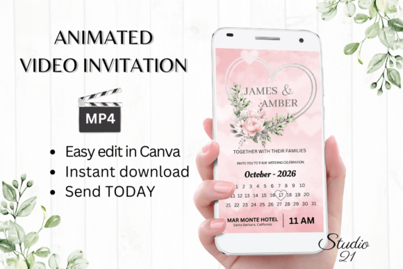Pink Roses Wedding Invitation: Effortless Elegance for Your Digital Save-the-Dates