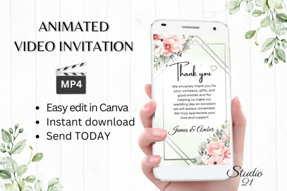 Pink Roses Wedding Thank You: A Digital Invitation Template Guide