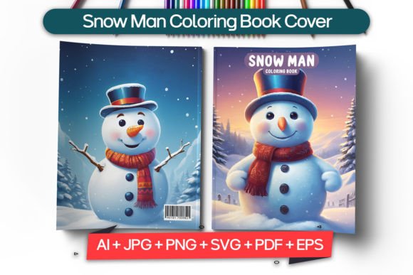 Snow Man Coloring Book Cover: Your Template for a Bestseller
